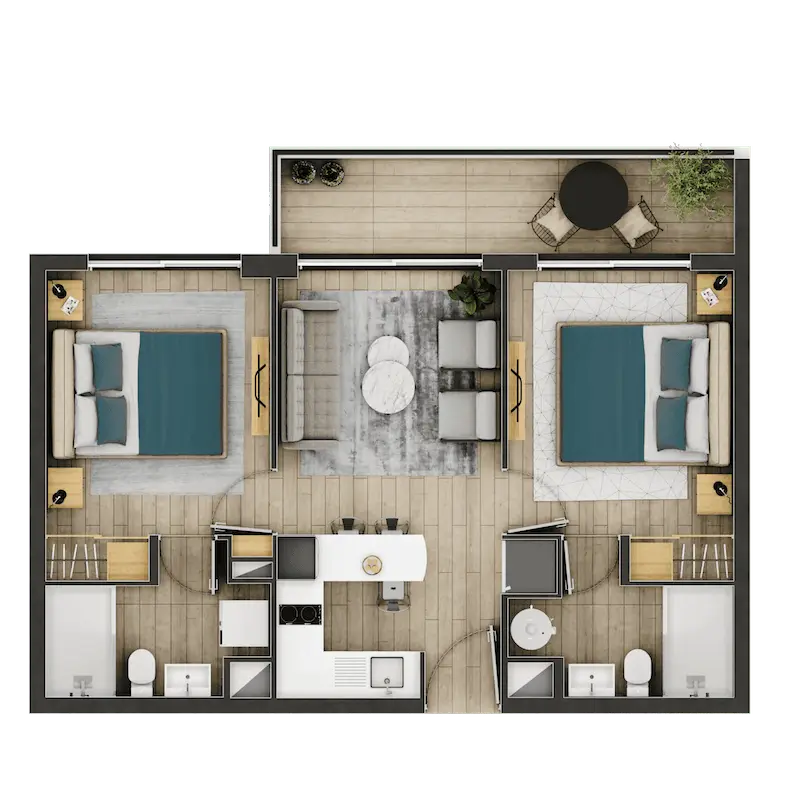 Departamento Jardín del Norte Tipo B