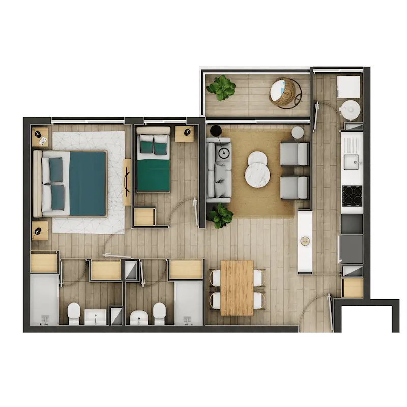 Departamento Jardín del Norte Tipo C