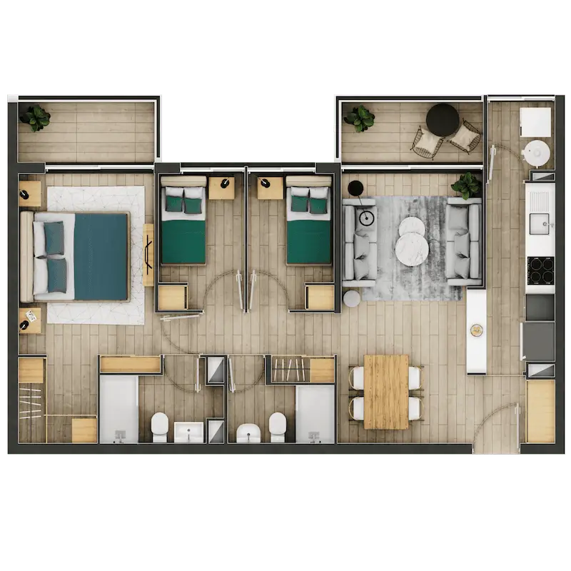 Departamento Jardín del Norte Tipo D1