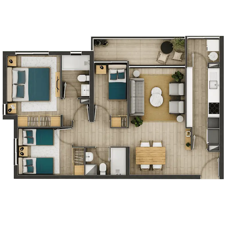 Departamento Jardín del Norte Tipo E