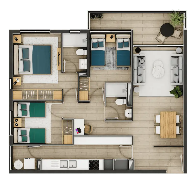 Departamento Jardín del Norte Tipo F